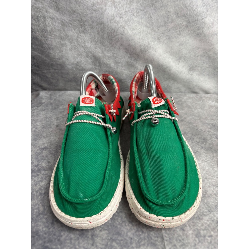 Hey Dude Women's Wendy Holiday Elf Holiday Green Red Christmas Shoes Size 11 - Picture 4 of 10